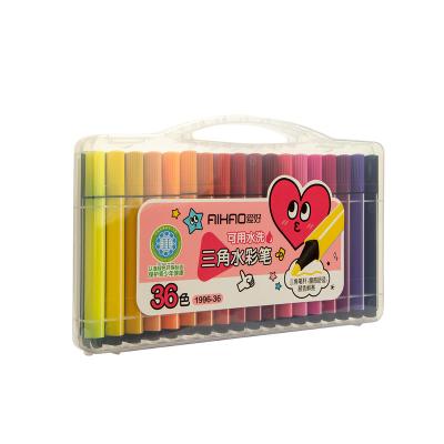 China Cap Off Aihao Novelty Customized 36 Colors Fiber Water Color Plastic Art Materials Markers for sale