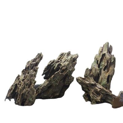 China Viable Tank Decoration Brown Aquarium Stone Wholesaler Dragon Stone Aquarium Decoration for sale