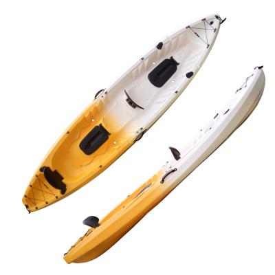 China 3.7m Outdoor Touring Double People Lay On Top Fishing Kayak With Big Plastic Hatches for sale