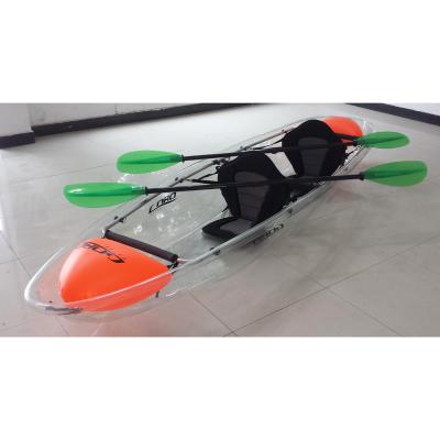 China Wholesale high quality small plastic rowing boats outdoor tourism transparent canoe/clear kayak 2 person kayak for sale