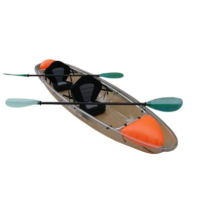 China 2022 Hot Selling Crystal Kayak Outdoor Tourism Two Person Fishing Family Fun Transparent Canoe for Ocean, Bays and Lakes for sale