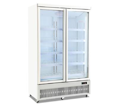 China Single-temperature Supermarket Beverage Store Display Door Refrigerator Side-by-side Vertical Glass Refrigerators for sale