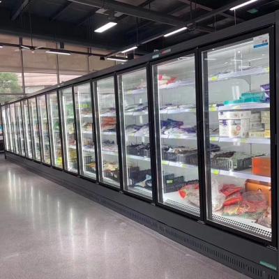 China Supermarket Commercial Colder Glass Door Refrigerator Display Meat Storage Upright Single-temperature Food Refrigerators for sale