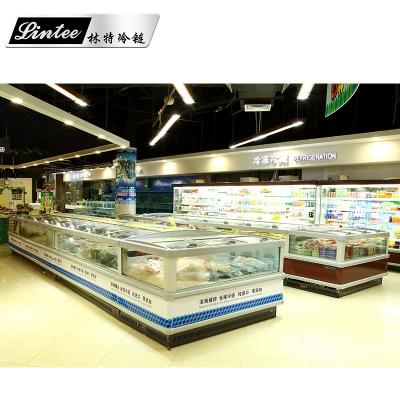 China Single-temperature Lintee Auto Defrost Combination Remote Supermarket Best Price Double Island Chest Freezer for sale