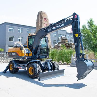 China Chinese Farms Manufacturer 9 Ton Micro Bagger Digger Wheel Excavators for sale