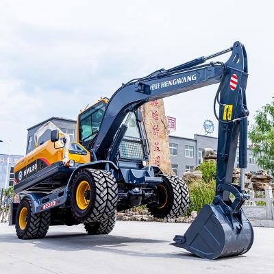 China High Quality 9 Ton Small Digger Excavator Mini Excavator 8 Wheel Hydraulic Cylinder Farms for sale