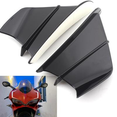 China Front Aerodynamic Side Wings Trim Vivid Black Plastic Wing Kit Spoiler Fit For Yamaha Suzuki Kawasaki Honda H2/H2R Scooter for sale