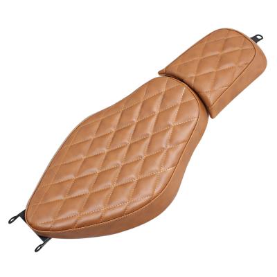 China ABS+PU Leather Brown Driver And Rear Passenger Seat Fit For Harley Sportster for sale