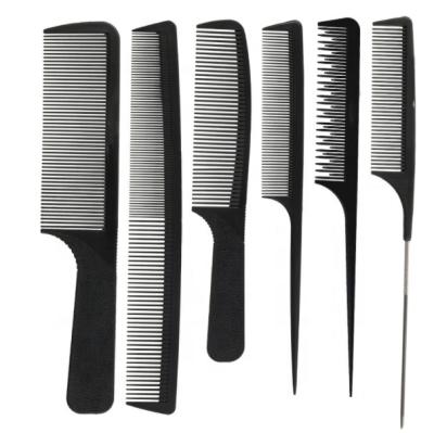 China Custom Hair Product Middle Plastic Antistatic Comb Heat Resistant Rat Tail Detangling Pink Hair Brush Combs for sale