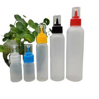 China 180ml 6oz Jam Condiment Squeeze Bottle, Plastic Squeeze Squirt Condiment Bottles With Twist On Cap Lids, for sale