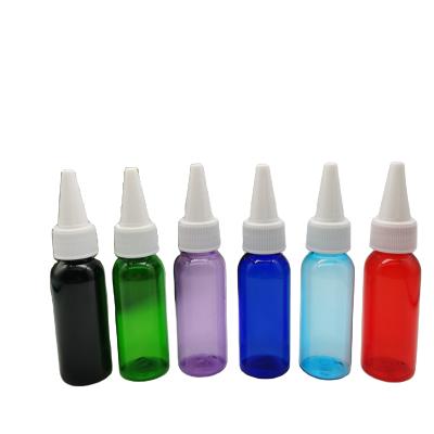 China 30ml 1oz Plastic Liquid Ink Clear PET Packaging Bottle With Twist Cap for sale