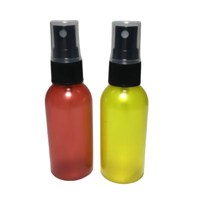 China Empty Plastic Bottles 1oz 2oz 4oz Matte Pet Boston Personal Care Products Colorful Round Shampoo Bottles With Fine Mist Sprayer for sale