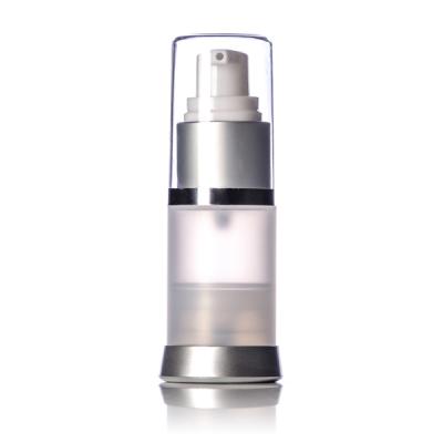 China Silver Airless Pump Bottle15ml 30ml 50ml Plastic Aluminum Cosmetic Lotion Pump Bottle Airless Pump Bottle for sale