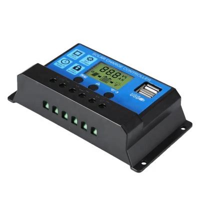 China Solar Controller Panel Battery Regulator 12V 24V Intelligent Charging Controller 10A 20A 30A USB Charger for sale