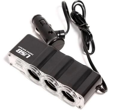 China 3 Lighter 1 Way WF-0120 12V/24V 3 Port Car Cigarette USB Sockets & Outlets USB Splitter Charger Lighter for sale