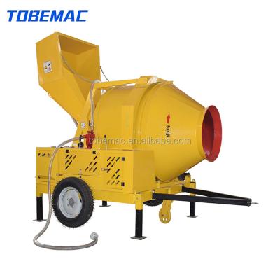 China JZC500-DH Hotels Bag Concrete Mixer Capacity 500LDrum Style Cement Mixer With Diesel Engine Power And Hydraulic Tipping Hopper In Ghana for sale