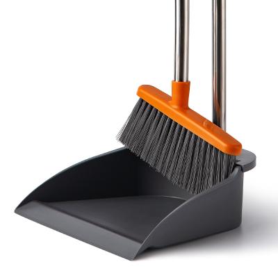 China BOOMJOY Eco-Friendly Household Cleaning Plastic Material Long Handle Broom And Windproof Dustpan Set for sale