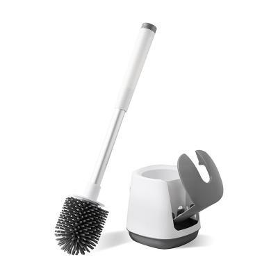 China BOOMJOY Bathroom Silicone Stocked Toilet Brush and Holder Wall Mounted Design for sale