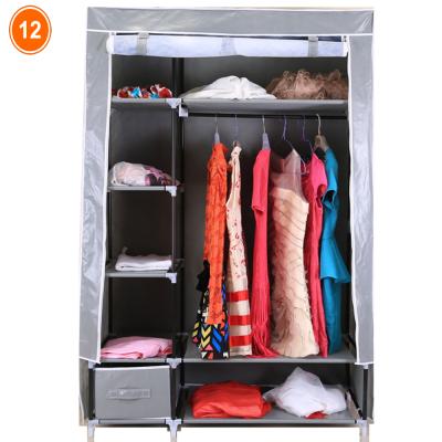 China (Size)Adjustable Oxford Cloth Rack Wardrobe Folding Portable Steel Cloth Wardrobe for sale