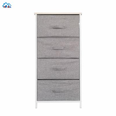 China (Size)Adjustable Customized Metal Storage Tower 5 Drawer Chest Fabric Drawer For Living Room Furniture for sale