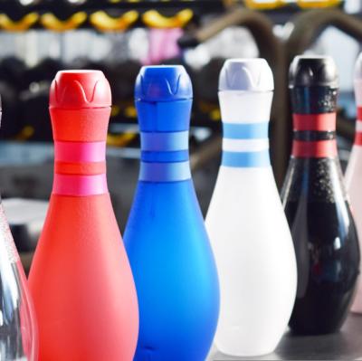 China Bowling Food Grade Souvenir PE Gifts Rolling Bowling Pin Drinking Bottle for sale