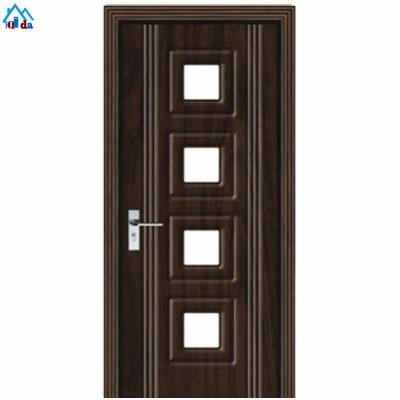 China Modern Cheap PVC Swing Skin Membrane Door Interior Bathroom Door for sale