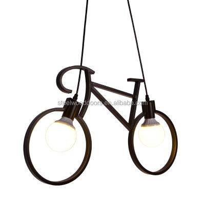 China Modern Indoor Modern Decor Cycle Bike Pendant Light Design Led Chandelier E27light for Study Room Bathroom Cafe Decoration Light for sale