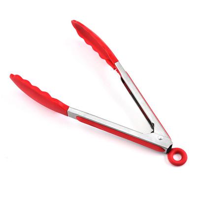 China Minimalist Factory Direct Customizable Stainless Steel Silicone Food Tongs for sale