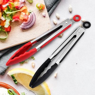 China 2021 Minimalist Hot Sale Christmas Party BBQ BBQ Resistance Silicone Food Tongs, Salad Fruit Vegetable Picking Kitchen Food Tongs for sale