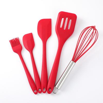 China Minimalist Amazon hot sale silicone kitchenware 5pcs silicone kitchen utensils set with competitive price for sale