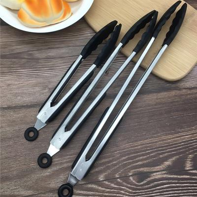 China Minimalist Good Quality Silicone Food Material Locking Tongs for Cooking Grilling BBQ for sale