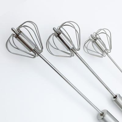 China Sustainable Egg Beater Mixer Stainless Steel Semi-automatic Function For Kitchen Rotary Egg Hand Beater for sale