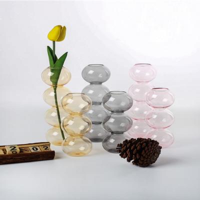 China Modern Factory Wholesale Glass Vases Transparent Home Decor Flowers Glass Vases for sale