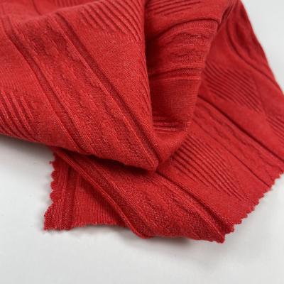 China Fashion Moisture-wicking plain dyed fabric knitted jacquard 410gsm nylon rayon fabric for coat for sale