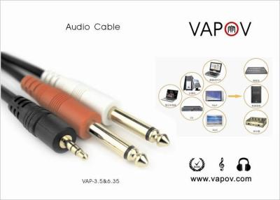 Κίνα 3.5mm Aux TO Dual 6.35MMcable For Androd / Apple / Samsung/Nakia /HTC Mobile phone Music προς πώληση