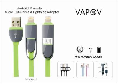 China 2 en 1 dato micro del adaptador del USB/del relámpago y cable multifuncional de carga del usb para el androide y Apple en venta