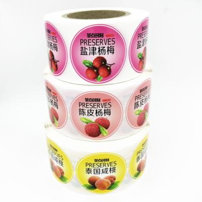 China Self Adhesive Customized Dried Fruit Packing Barcode Glossy Lamination Sticker Pressure Sensitive Adhesive Paper Label Rolls for sale