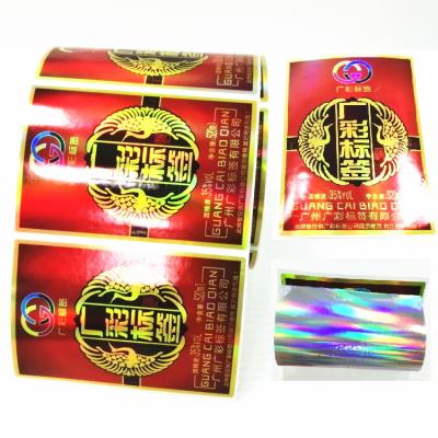 China Waterproof Custom Waterproof Label Printing Reflective BOPP Holographic Sticker for sale