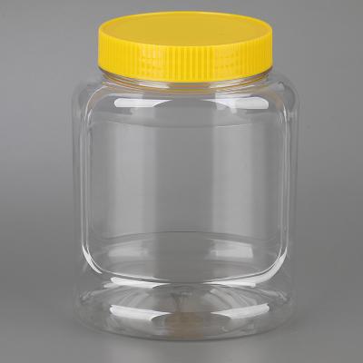 China Food Maker Plastic Bottle 1.2 Liter Food Grade Plastic Cookie Jars With Screw Lid for sale