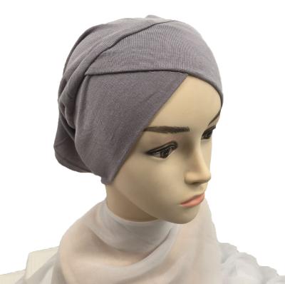 China 2021 Comfortable Soft Inner Hijab Covers Muslim Muslim Islamic Hood Hat Cap Turbante Mujer Stretch Headband Tube Female Hat Turbante Mujer for sale