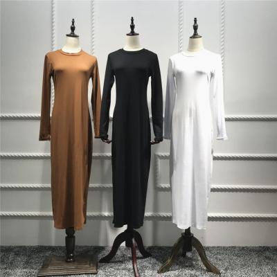 China New Slim Comfortable Cotton Material Abaya Muslim Dress Long For Women for sale