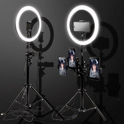 China 10inch Photography Camera Dimmable LED Video Selfie Ring Light Makeup Lamp With Tripod Phone Clip 26cm for sale