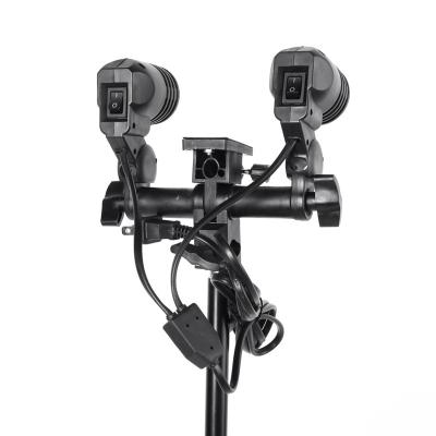 China ABS Photography Studio Swivel AC Double Head Light Stand With Lighting Umbrella Stand for sale