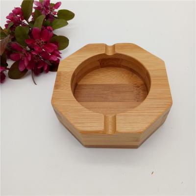 China Eco-Friendly Bamboo Wooden Ash Tray Portable Ashtray Custom Smoking Octagonal Trays for sale