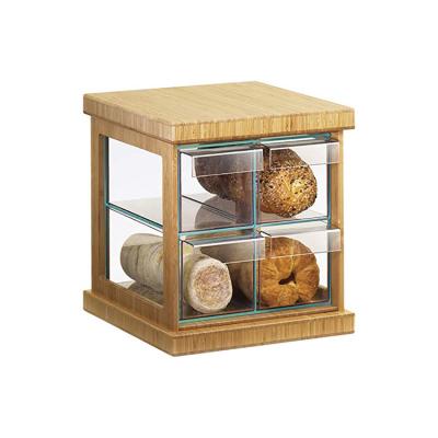 China Freshness Preservation 4 Drawer Crate Pine Wood Bread Box for sale