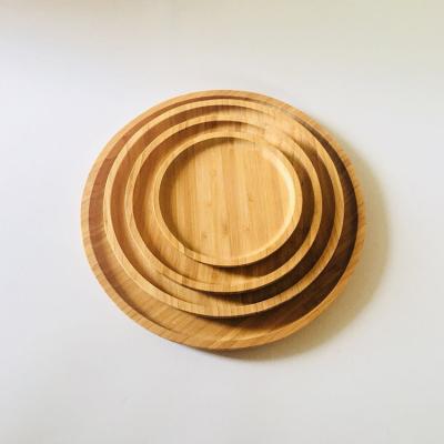 China Round Bamboo Serving Tray Eco - Friendly Food Breakfast for sale