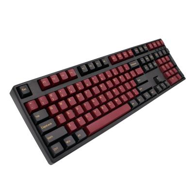 China Mechanical keyboard customization red and black color matching PBT two key cap mechanical color integrated keyboard forming process key cap for sale