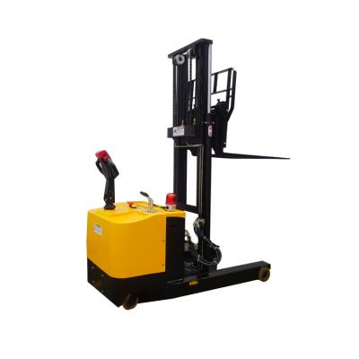 China Fully Automatic 1.5 Ton Wide Plant Straddle Electric Forklift Pallet Stacker for sale