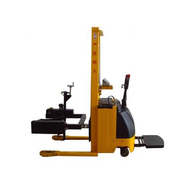 China Building Material Shops 500KG Electric Oil Drum Clamp Stacker For Forklift With Ladder for sale