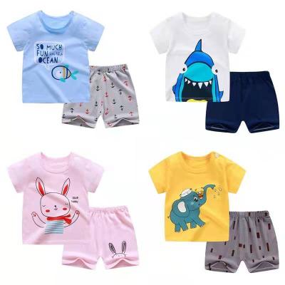 China Summer Breathable Custom Short Sleeve Children Pajamas Kids Pajamas Baby Boy Short Sleepwear for sale